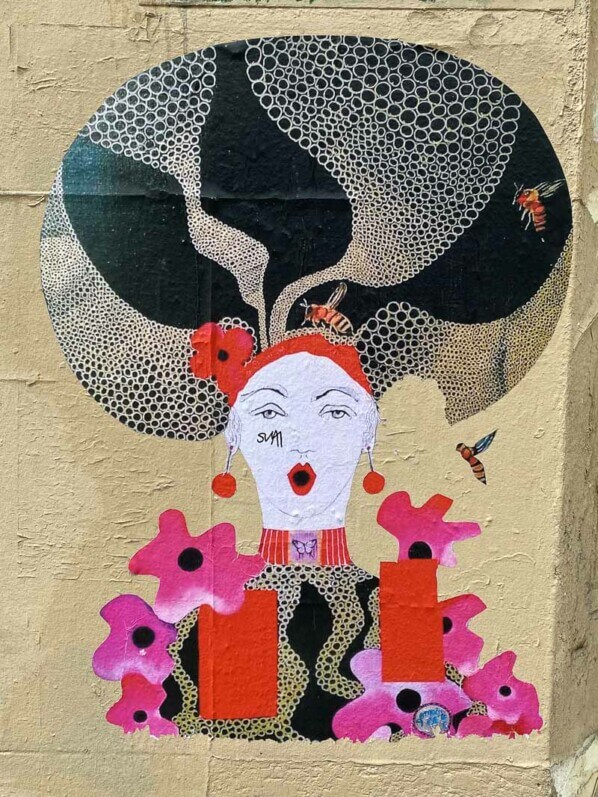 Collage, street art, rue du Chemin Vert, Paris 11e (75)