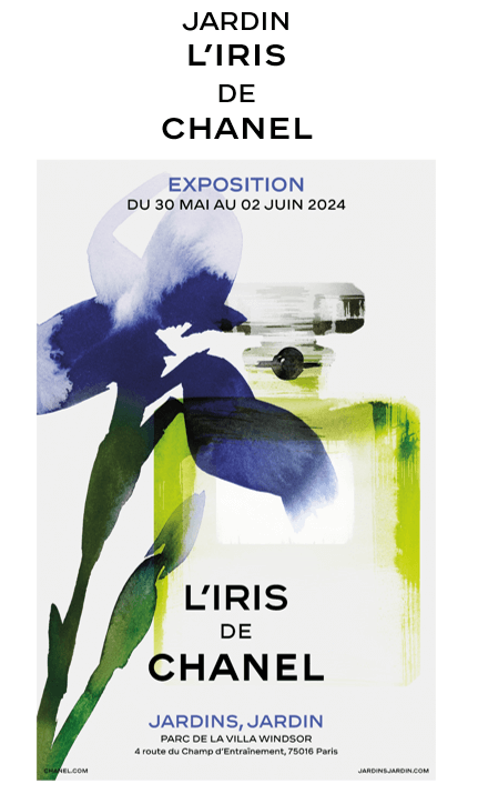 Exposition et jardin L'iris de Chanel