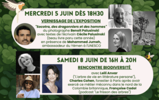 Biodiversité : Exposition de photographies et débats autour de Socotra du 5 au 14 juin 2024