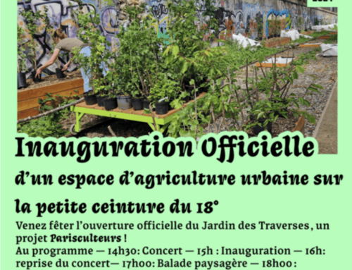 Inauguration d’un espace d’agriculture urbaine sur la petite ceinture du 18ème avec le collectif Jardin des Traverses