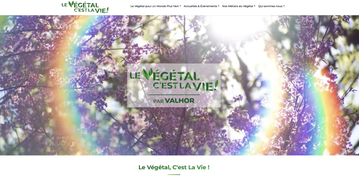 Site Internet "Le Végétal c'est la Vie", VALHOR