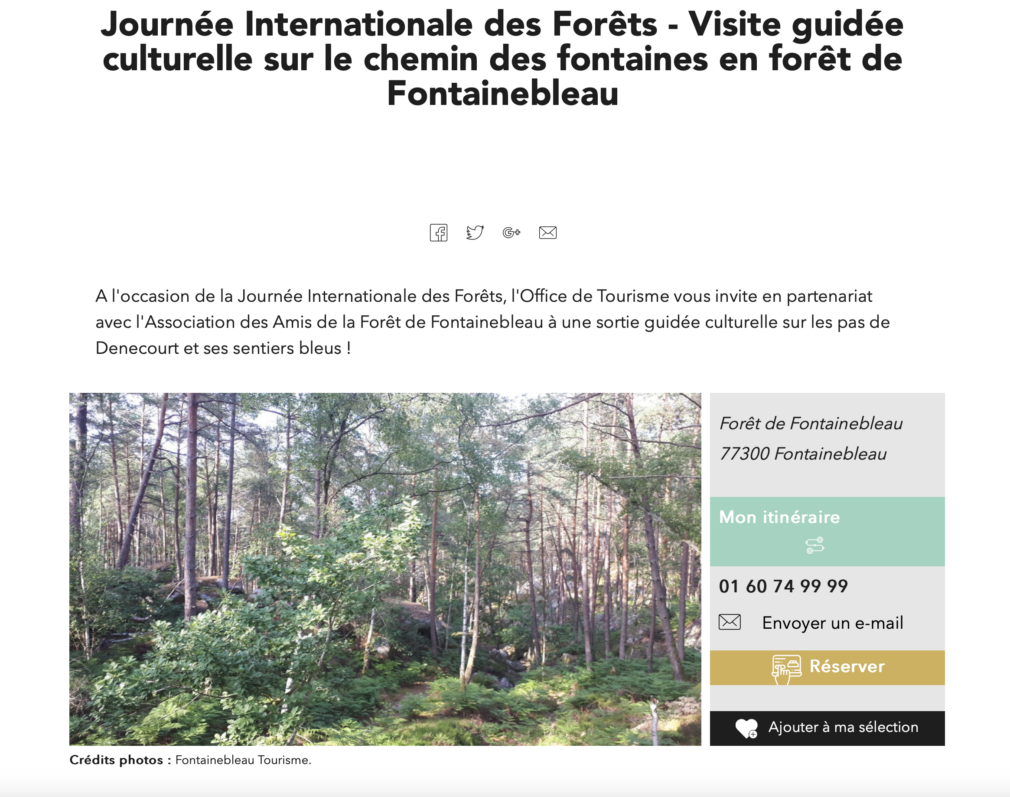 Visite guidée culturelle sur le chemin des fontaines en forêt de Fontainebleau, mars 2025